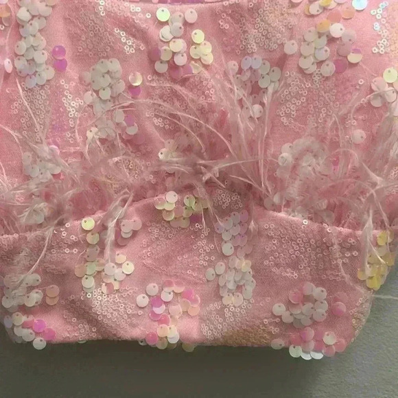 NWT ENDLESS ROSE BEADED FEATHER CROP TOP - Picture 3 of 6